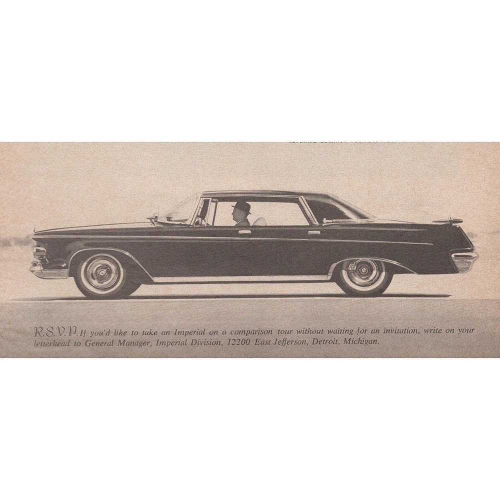 Vintage 1962 Imperial Chrysler Print Ad Mid Century Luxury Sedan Automobile